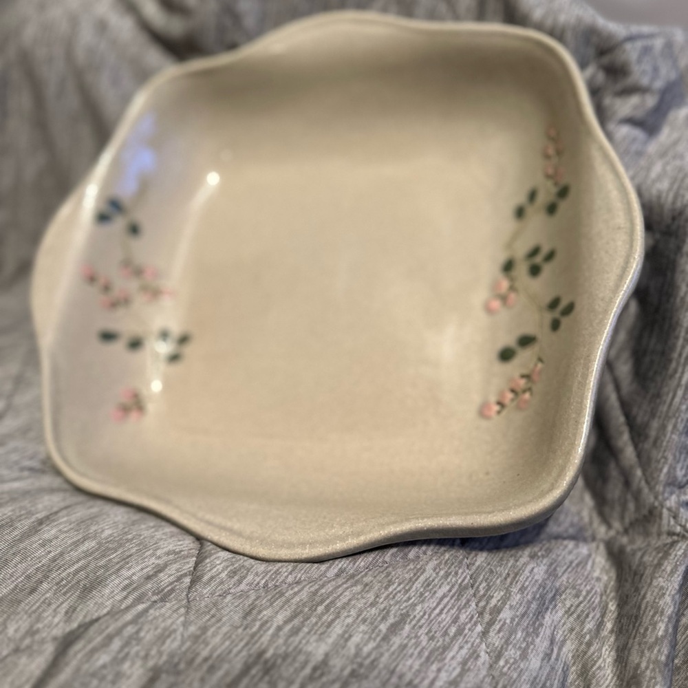 Elegant Floral Square Serving Dish